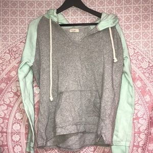 Grey and blue sweatshirt